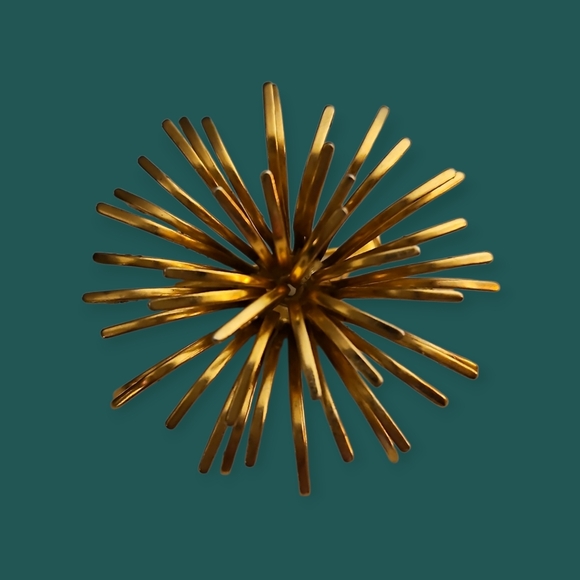 Vintage Jewelry - Vintage 1950s Atomic Goldtone Starburst Brooch